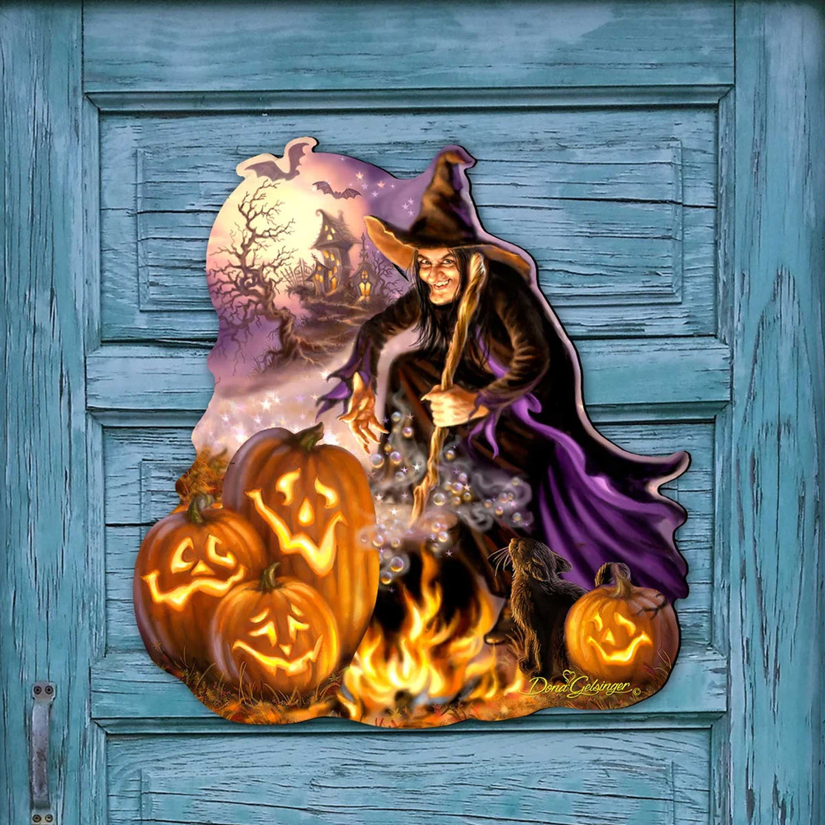 All Hallows Eve Wooden Halloween Door Hanger — 23 × 18 in