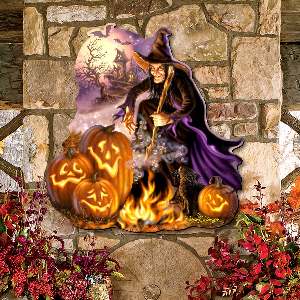 All Hallows Eve Wooden Halloween Door Hanger — 23 × 18 in