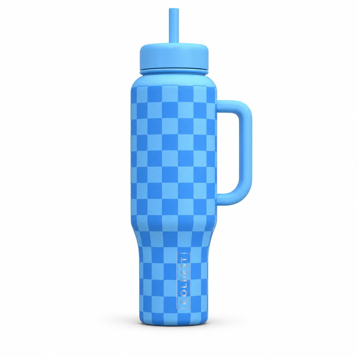 COLDEST 46oz blue checkers bottle
